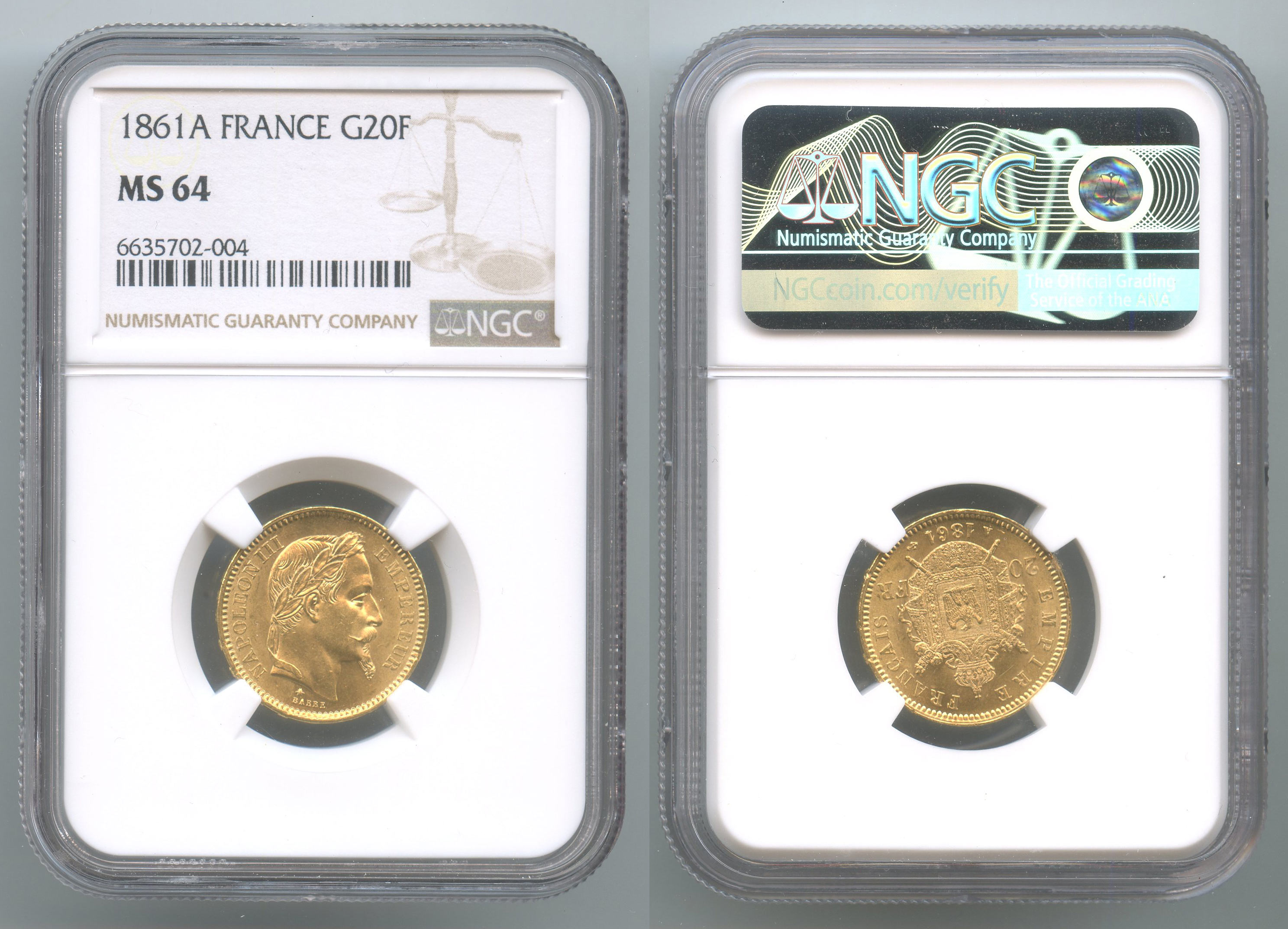 FRANCIA, Napoleone III (1852-1870) 20 Francs 1861 A